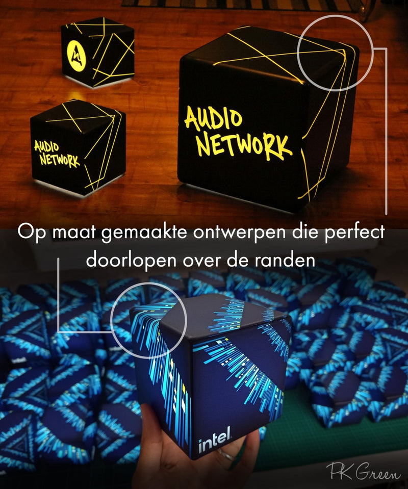 Op maat gemaakt bedrijfsmiddelpunt, ronde frameloze LED-lichtbak met logo voor conferentiesignalisatie, decor voor zakelijk evenement, prijsuitreiking