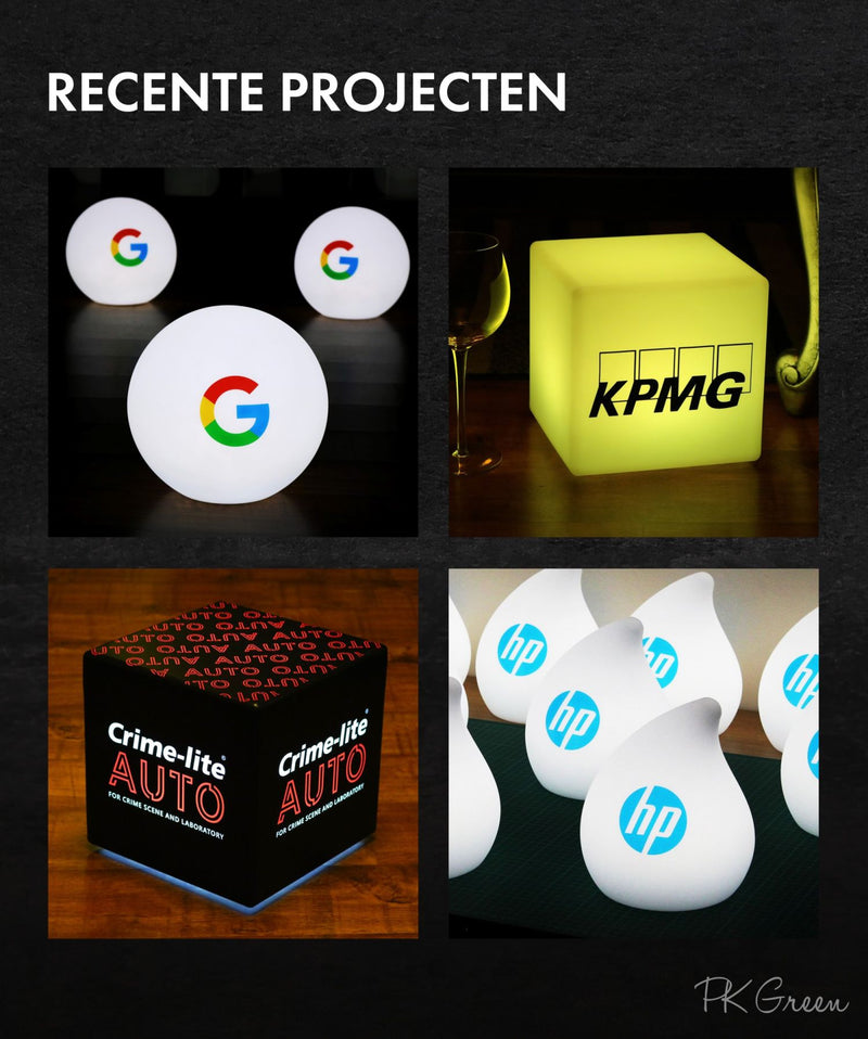 Gepersonaliseerde LED, Vloerlamp, lichtbak met logo, op maat gemaakt, kruk, vloerlamp