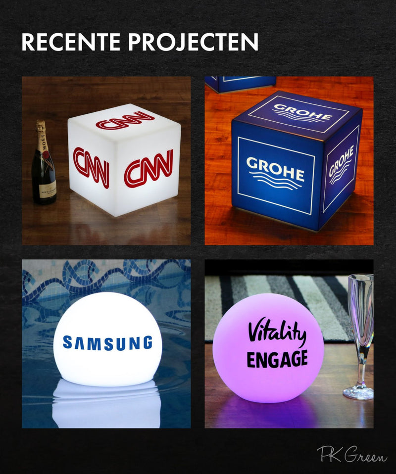 Op maat gemaakt bedrijfsmiddelpunt, ronde frameloze LED-lichtbak met logo voor conferentiesignalisatie, decor voor zakelijk evenement, prijsuitreiking