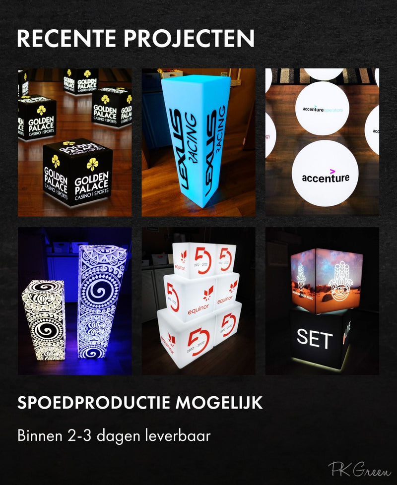 Gepersonaliseerde LED, Vloerlamp, lichtbak met logo, op maat gemaakt, kruk, vloerlamp