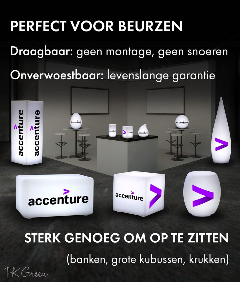 Gepersonaliseerde LED, Vloerlamp, lichtbak met logo, op maat gemaakt, kruk, vloerlamp