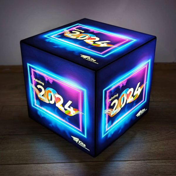 Logo licht LED-kubusblok, Branded Advertising Lightbox voor Corporate Event, Verlichte vrijstaande DJ Concert Exhibition Stand Sign