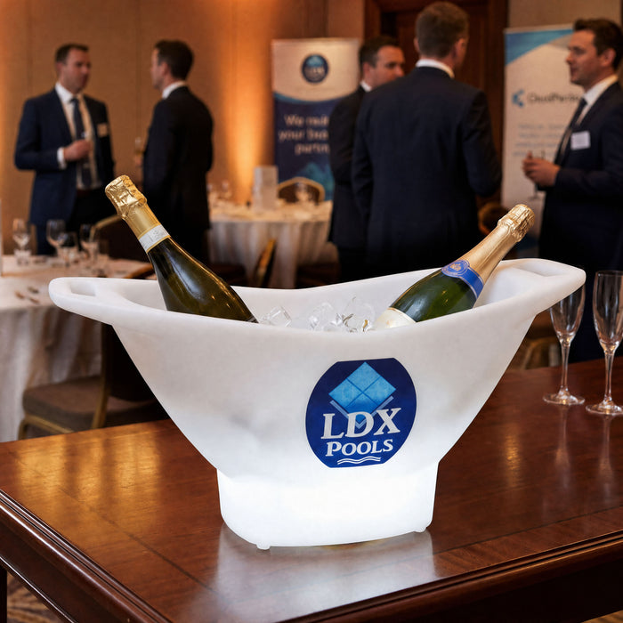 Op maat gemaakte LED-ijsemmer, gepersonaliseerde wijn champagne koeler, lightbox, lamp