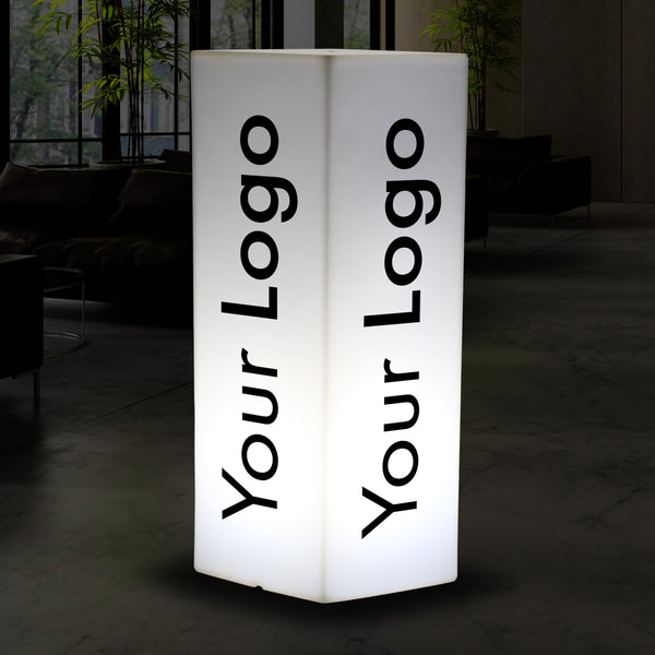 Branded Exhibition Expo Light Box, Outdoor Custom LED Column Plinth Pillar Corporate Event Logo Sign, Tall Frameless Conference Display Signage Cube