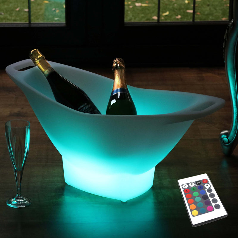 LED-champagne-emmer op afstandsbediening, geen draad, veelkleurig