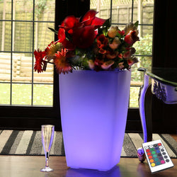 Verlichte LED-vaas, verlichting buiten/tuin, bloempot, hoogte 50cm