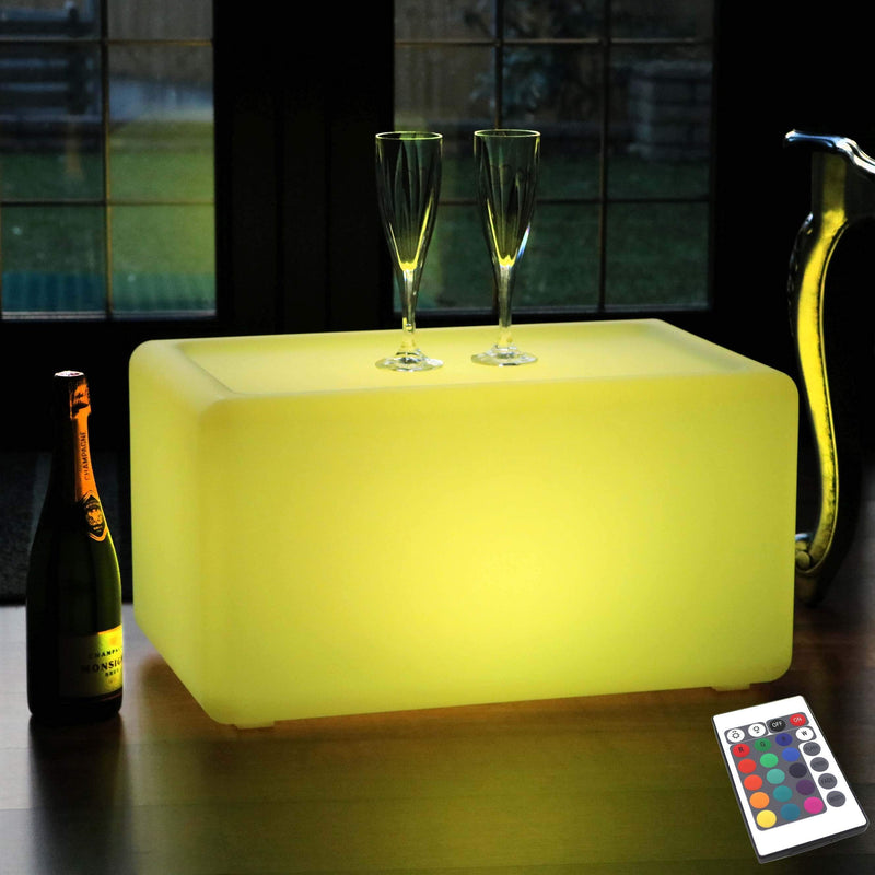 Draadloos verlichte led bench zitkruk, multi kleur outdoor sfeerlicht vloerlamp meubels