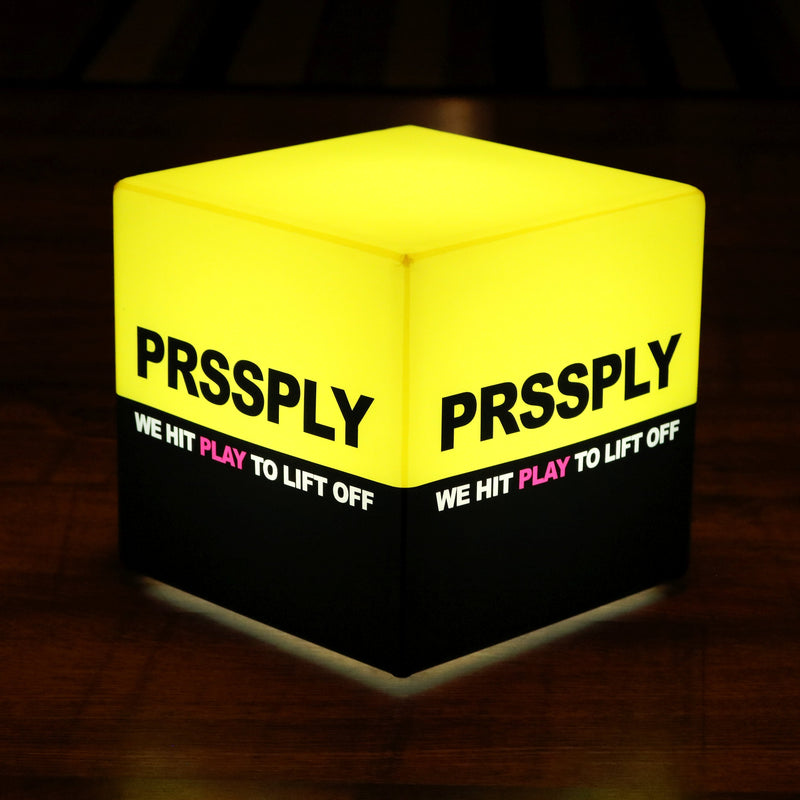 Lichtbak met logo, oplichtende LED-kubus vierkant blok, kubusverlichting merktafel middelpunt voor bedrijfsevenement, Expo-signage, conferentie