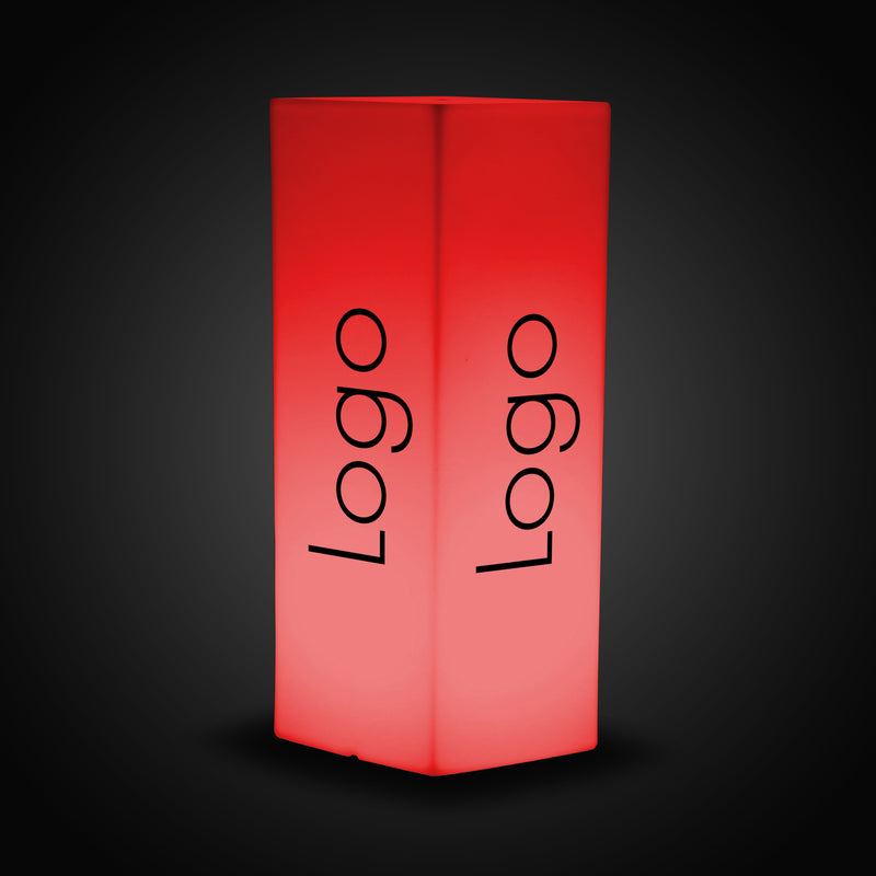 Expo-tentoonstelling Logo Light Box Sign, hoge verlichte, op maat gemaakte kolomplint met plintweergave voor bedrijfsevenementen, conferentiedecor