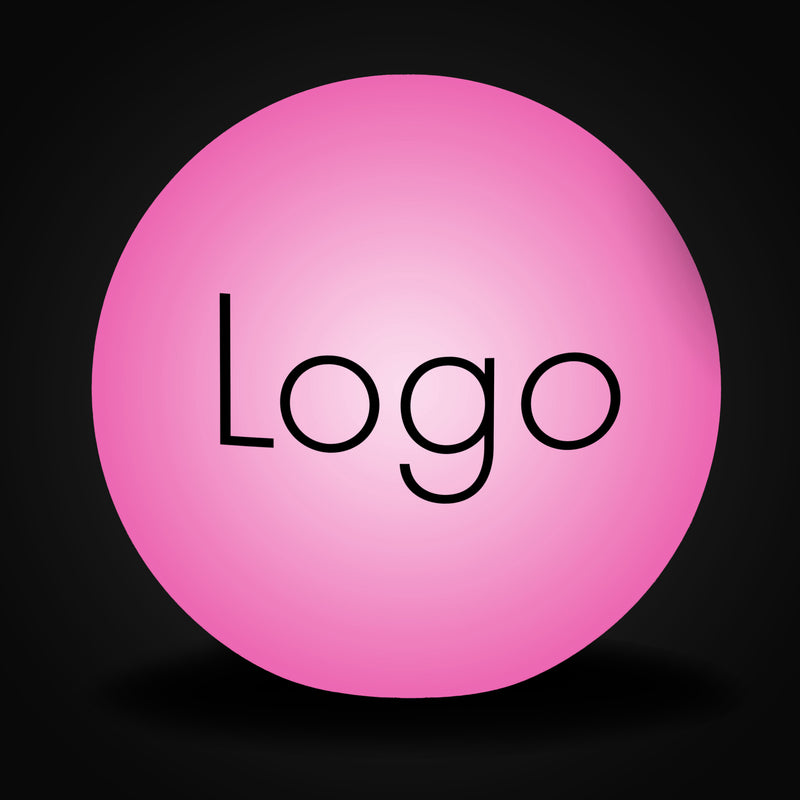Ronde LED-logo lightbox, bolvormige vloerlamp, promotiemateriaal, verlichte vrijstaande verlichte display bewegwijzering voor zakelijk evenement
