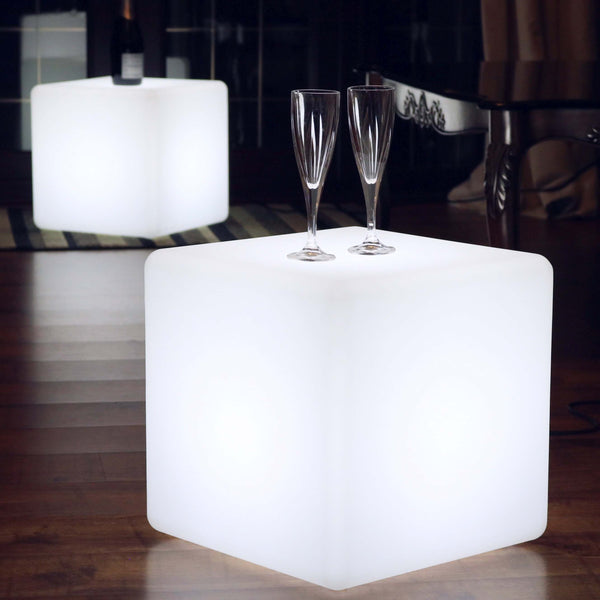 LED-lichtkubus 40cm, stalamp, werkt met witte E27-lamp