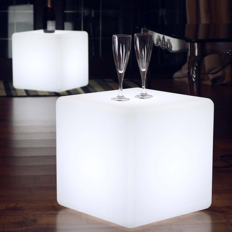 LED-lichtkubus 40cm, stalamp, werkt met witte E27-lamp