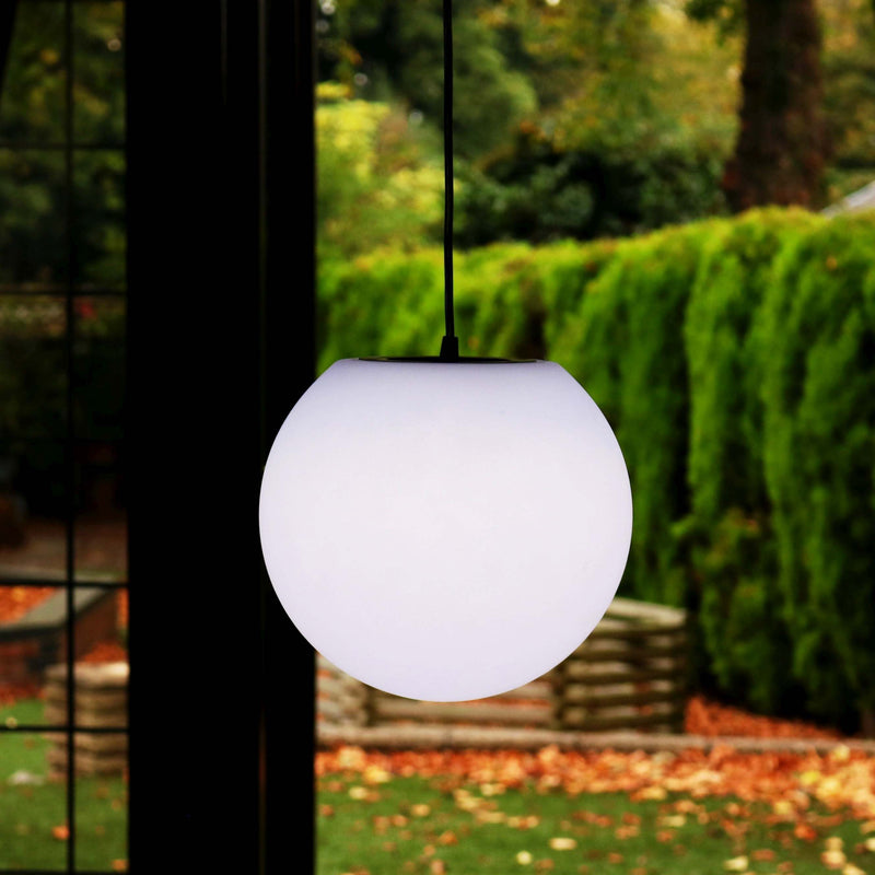 Bolvormige LED-hanglamp plafond 25cm, modern ontwerp, witte E27