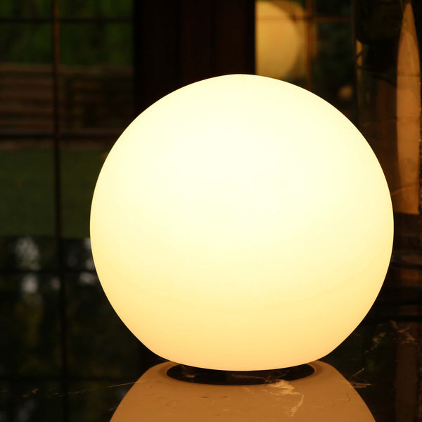 Ronde LED-tafellamp, stijlvolle en dimbare bolverlichting, warm wit