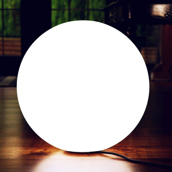 Dimbare 50cm LED bollamp, netvoeding met witte E27-lamp, moderne orb-vloerlamp