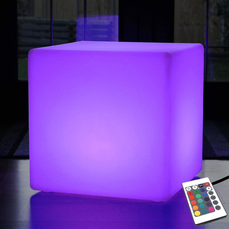 Grote 60 cm kleur veranderende LED kubus kruk vloerlamp, verlichte meubels zittafel RGB