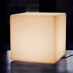 Grote LED zitkrukkubus, 60cm staande lamp, verlicht meubilair, warm wit E27