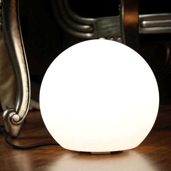 Bolvormige  LED-tafelverlichting 25cm met witte E27-lamp op netstroom