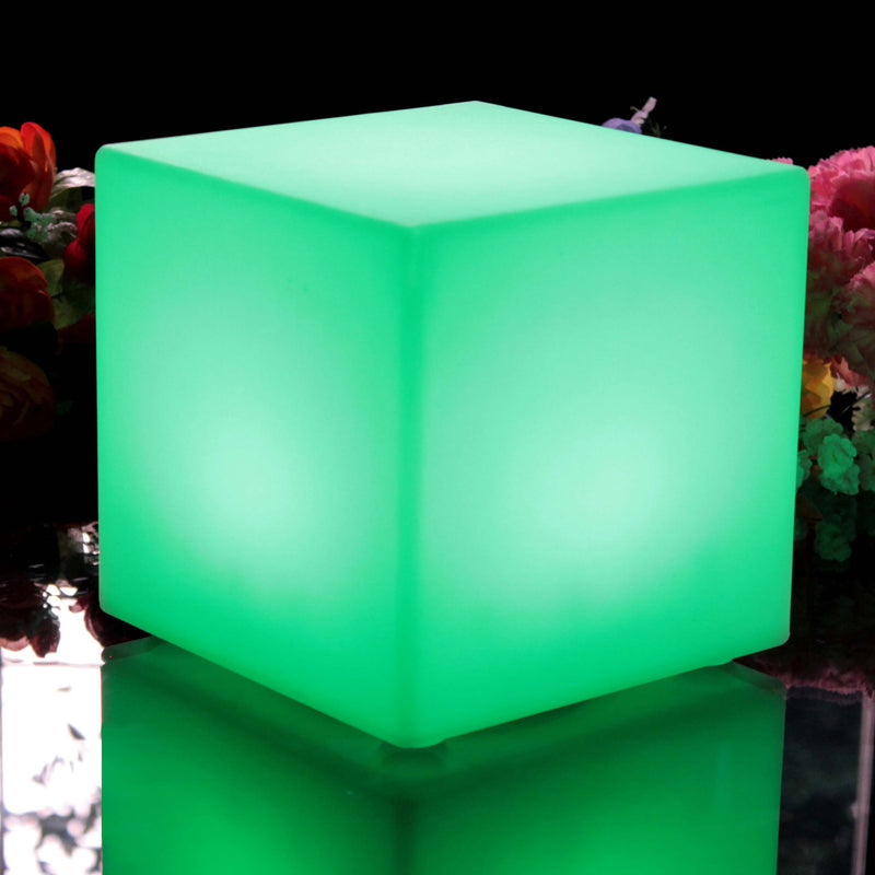 LED-kubuslamp 20 cm, RGB-lamp zonder draad met afstandsbediening