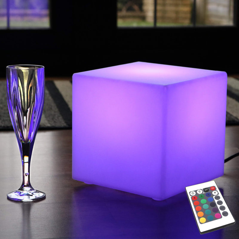 LED-nachtlamp op netstoom, RGB-kubus verschillende kleuren, 20 x 20cm