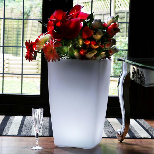 Verlichte LED-vaas, verlichting buiten/tuin, bloempot, hoogte 50cm