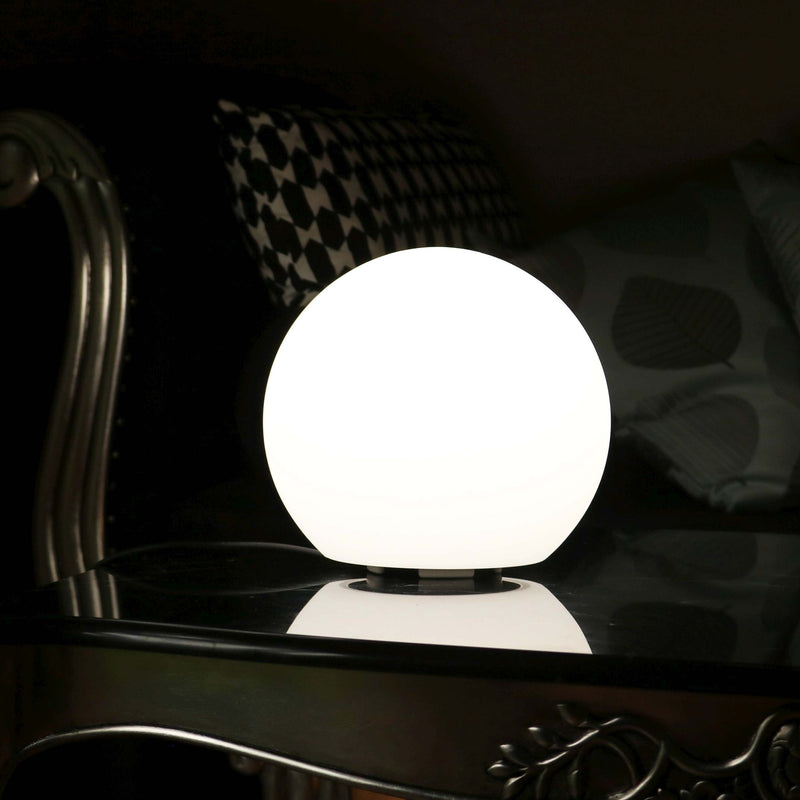 Eigentijdse, ronde tafellamp variabele lichtsterkte op netstroom, wit