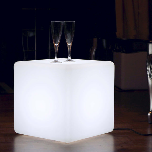 LED-lichtkubus 40cm, stalamp, werkt met witte E27-lamp