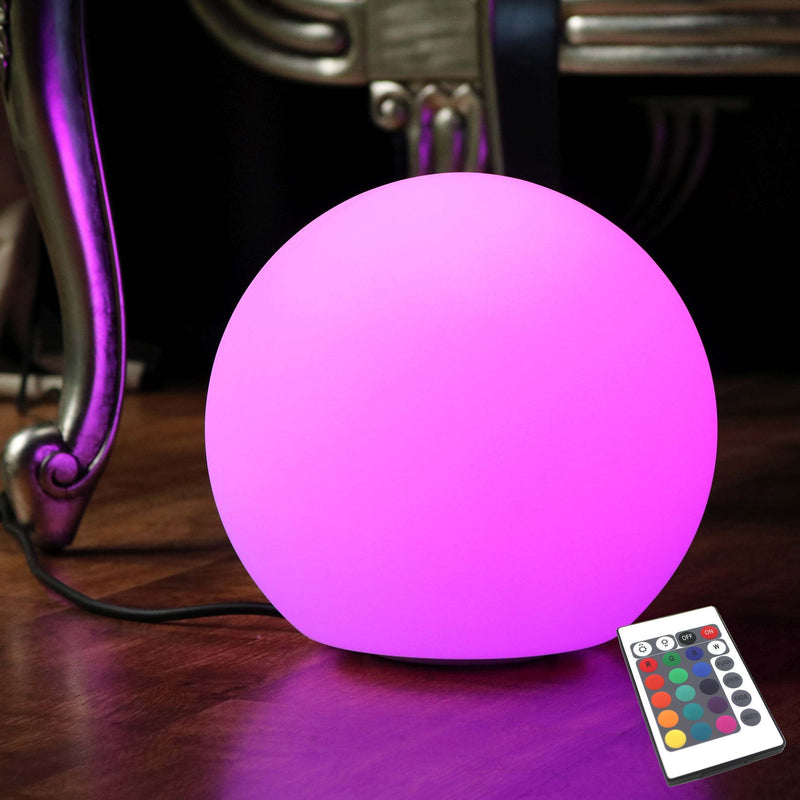 Veelkleurige LED-bol 30cm, tafellamp netstroom, incl. afstandbediening