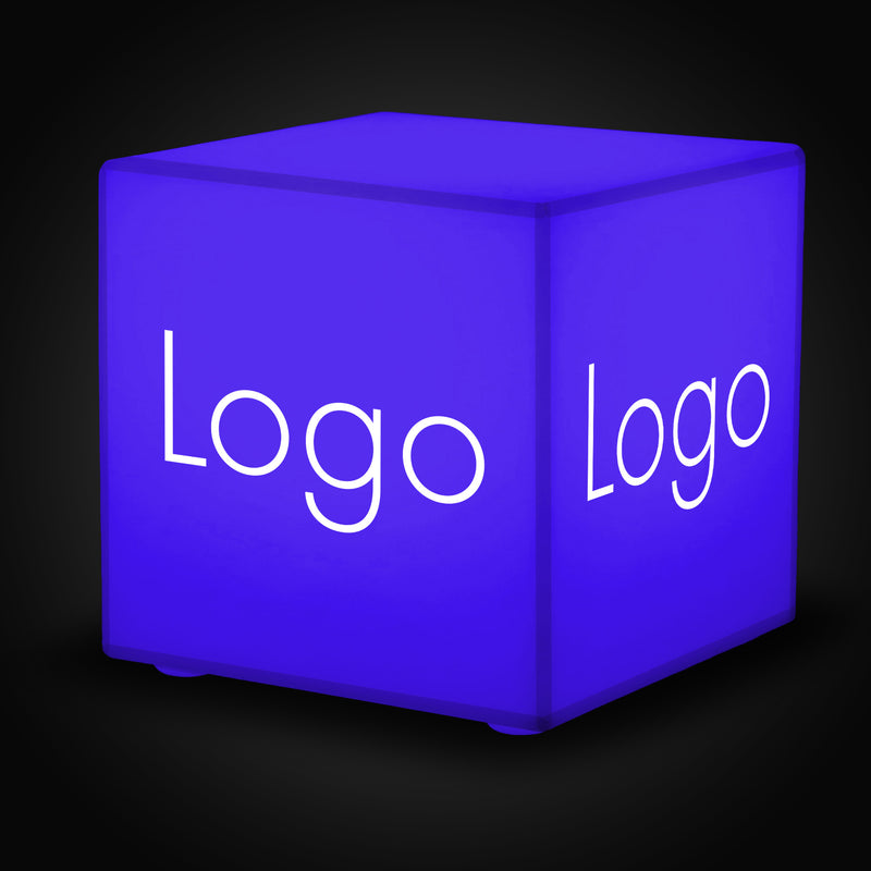 Logo licht LED-kubusblok, Branded Advertising Lightbox voor Corporate Event, Verlichte vrijstaande DJ Concert Exhibition Stand Sign