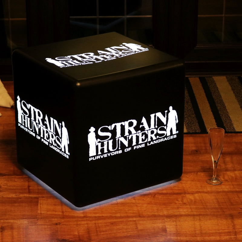 Lichtbak met logo, oplichtende LED-kubus vierkant blok, kubusverlichting merktafel middelpunt voor bedrijfsevenement, Expo-signage, conferentie