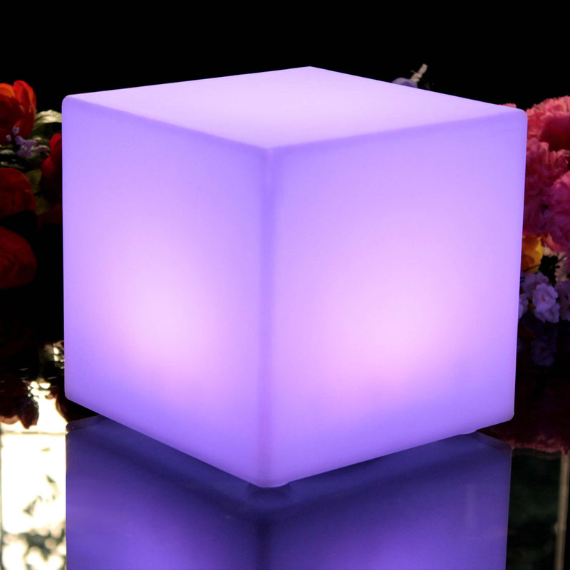 LED-kubuslamp 20 cm, RGB-lamp zonder draad met afstandsbediening