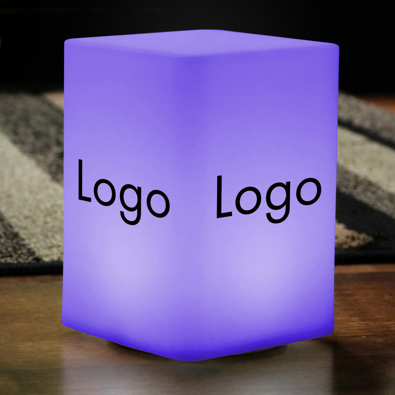 Lichtbak LED, merklogo bedrijfsmiddelpunt voor conferentie, LED decor voor zakelijk evenement, verlicht aanpasbaar kubusdisplayblok totemteken