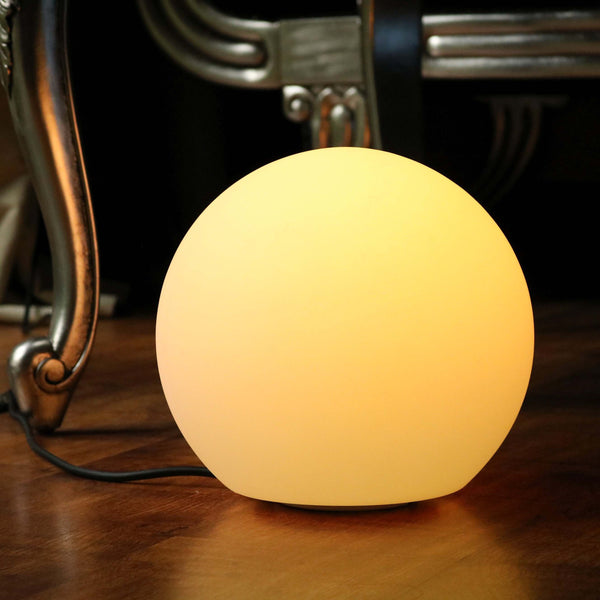 Veelkleurige LED-bol 30cm, tafellamp netstroom, incl. afstandbediening