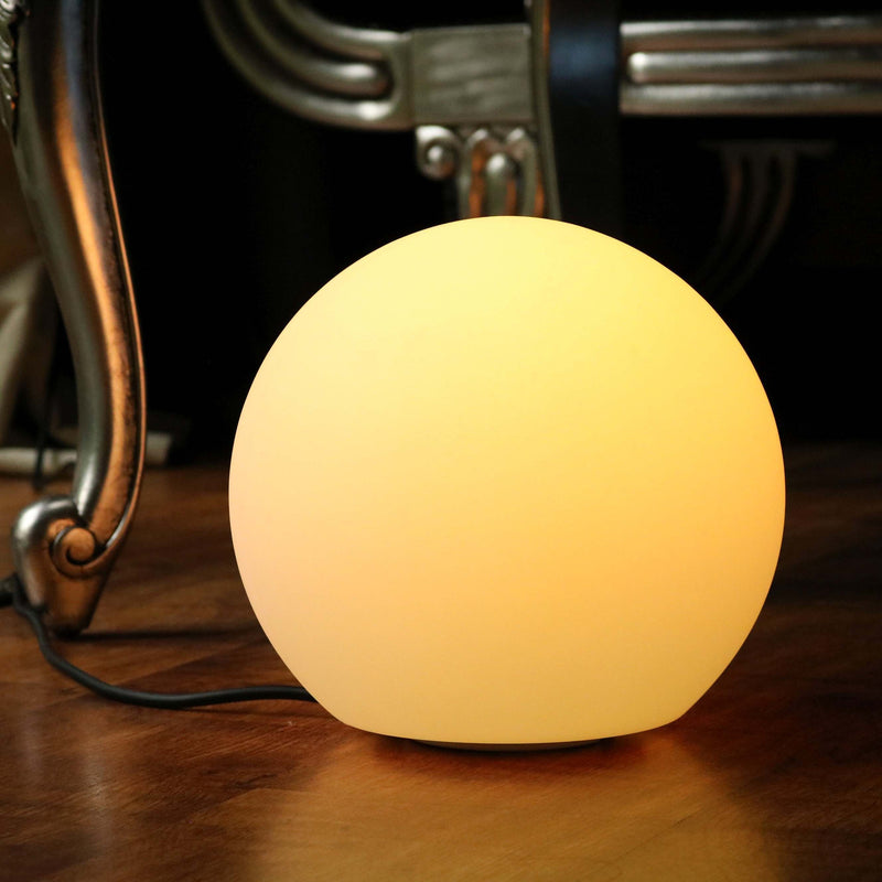 Veelkleurige LED-bol 30cm, tafellamp netstroom, incl. afstandbediening