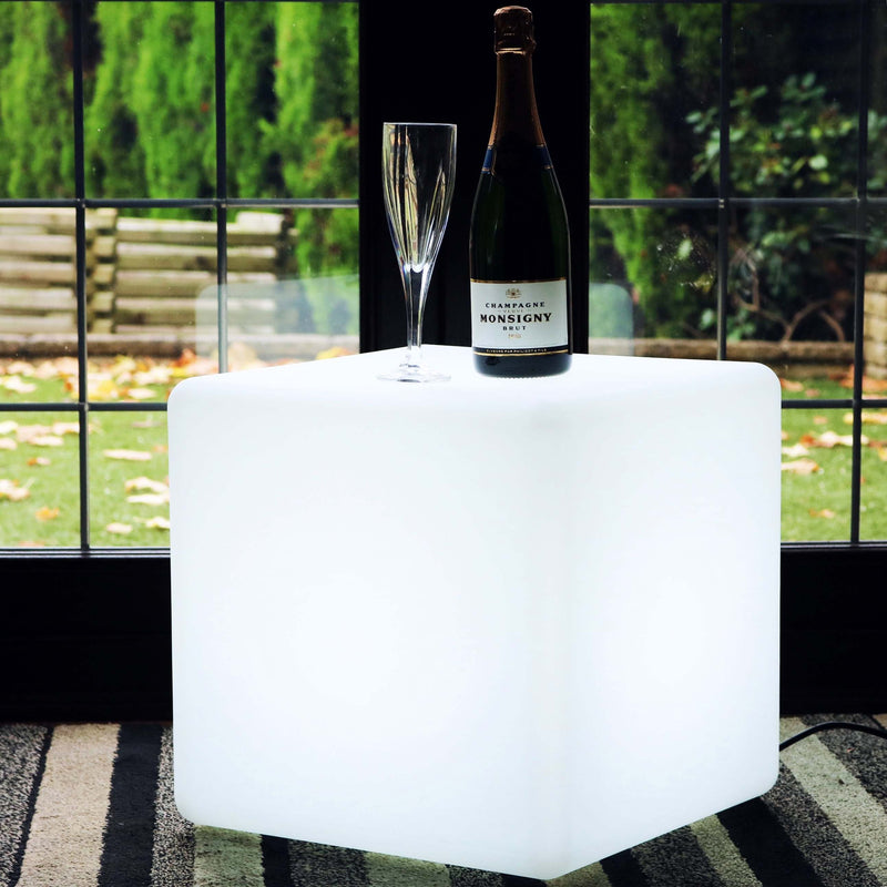 LED-lichtkubus 40cm, stalamp, werkt met witte E27-lamp