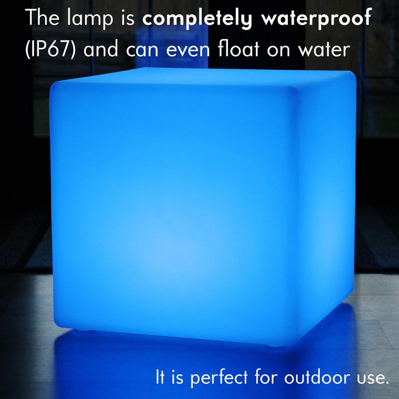 LED-zitkruktafel buiten, 50 cm tuin-vloerlamp, draadloos RGB-licht met afstandsbediening