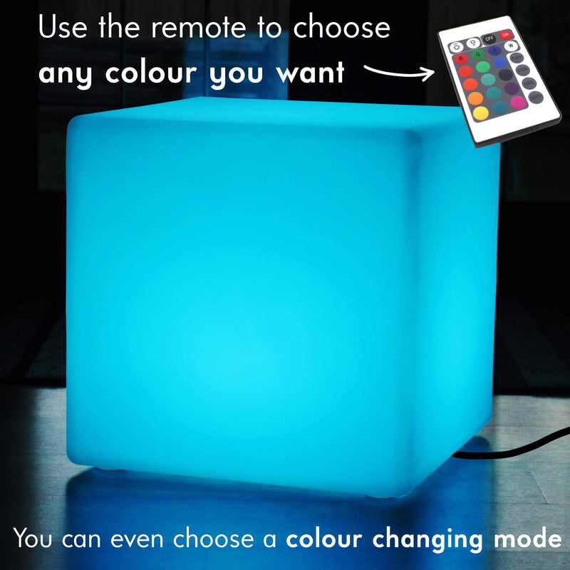 Grote 60 cm kleur veranderende LED kubus kruk vloerlamp, verlichte meubels zittafel RGB