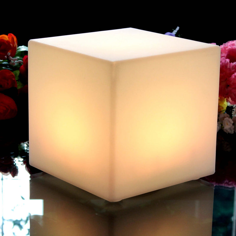 LED-kubuslamp 20 cm, RGB-lamp zonder draad met afstandsbediening