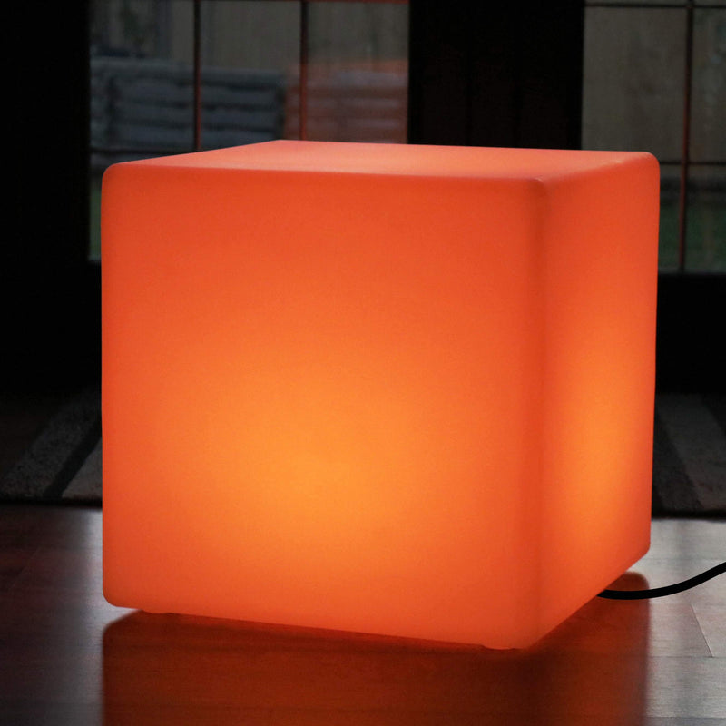 Multi kleur LED E27 kubus kruk vloerlamp, 50cm verlichte meubels zittafel met RGB-afstandsbediening