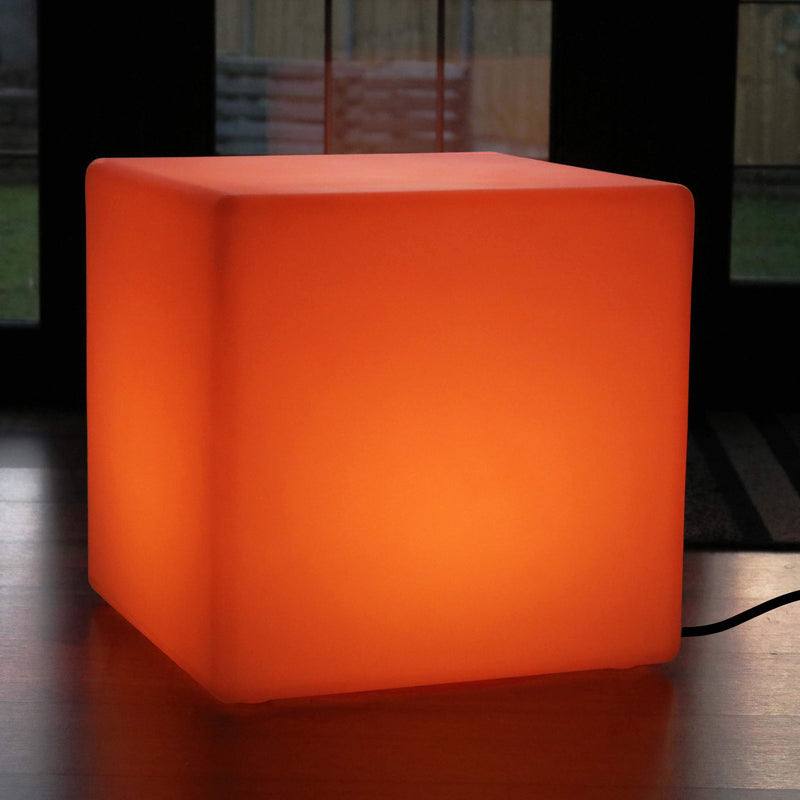 Grote 60 cm kleur veranderende LED kubus kruk vloerlamp, verlichte meubels zittafel RGB