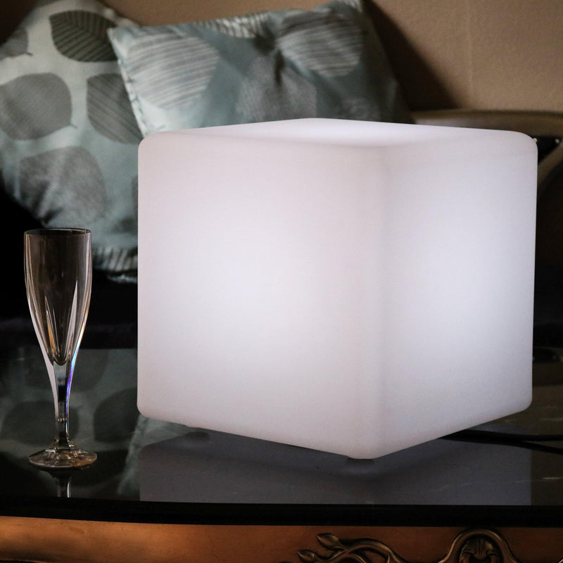 Tafellamp netstroom, LED-kubus inclusief afstandsbediening, 30 x 30 cm