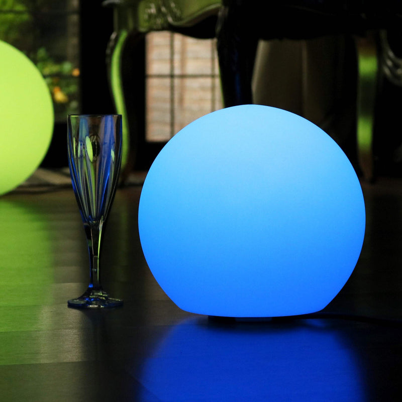 Veelkleurige LED-bol 30cm, tafellamp netstroom, incl. afstandbediening