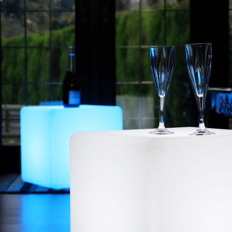 LED-kubus zitje 40cm, Veelkleurige vloerverlichting op netstroom