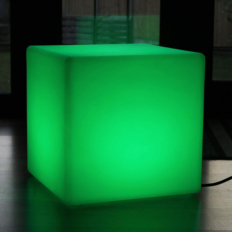 Grote 60 cm kleur veranderende LED kubus kruk vloerlamp, verlichte meubels zittafel RGB
