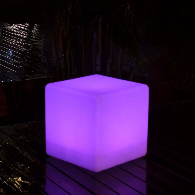 Outdoor LED-kubus 40cm, oplichtend zitmeubel, waterproof tuinlamp