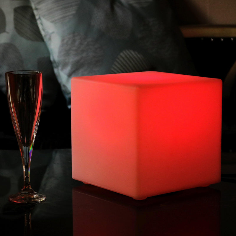 LED-nachtlamp op netstoom, RGB-kubus verschillende kleuren, 20 x 20cm