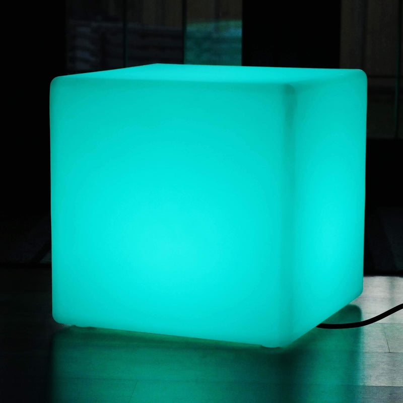 Grote 60 cm kleur veranderende LED kubus kruk vloerlamp, verlichte meubels zittafel RGB