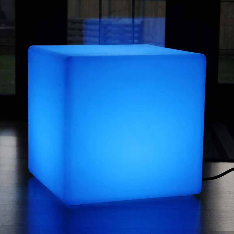 Grote 60 cm kleur veranderende LED kubus kruk vloerlamp, verlichte meubels zittafel RGB