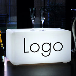 LED-lichtbak met logo, Merkmeubilair Zitbankkruk, Displaybord voor decor van bedrijfsevenementen, conferentie, lanceringsfeest, beursstand