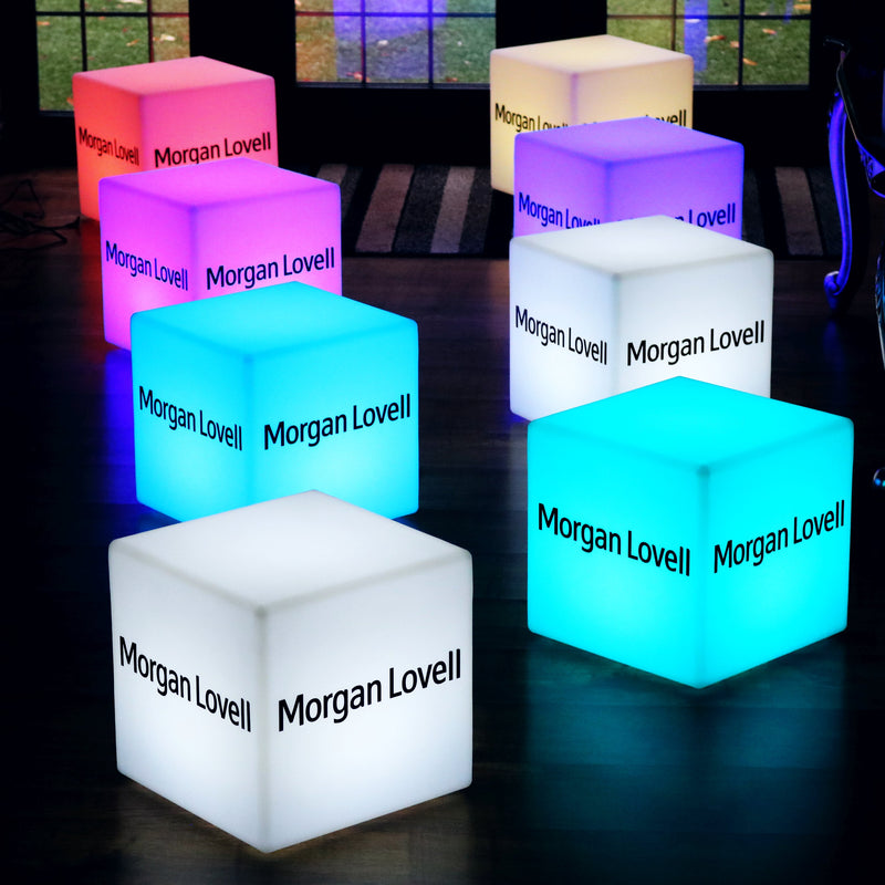 Op maat gemaakte reclameverlichting, Lichtbak kruk stoel, verlichte box RGB met logo